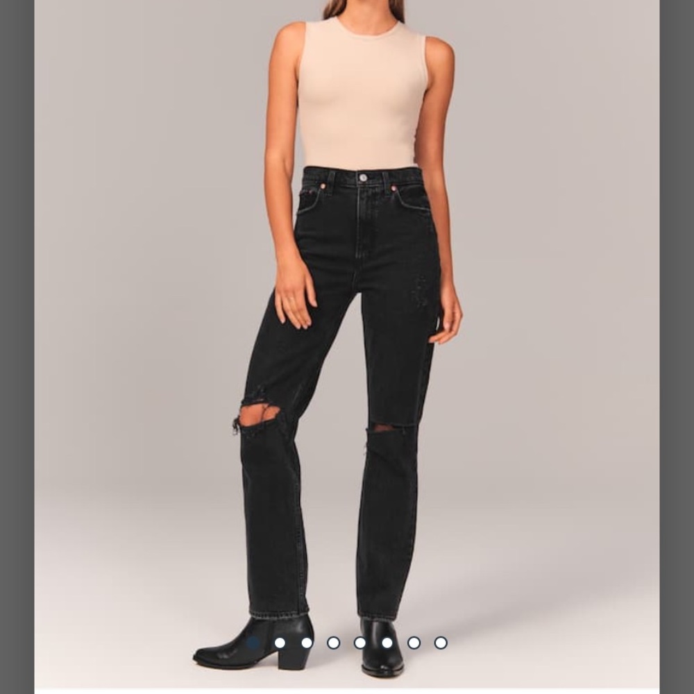 Abercrombie Ankle Straight ultra high rise jeans